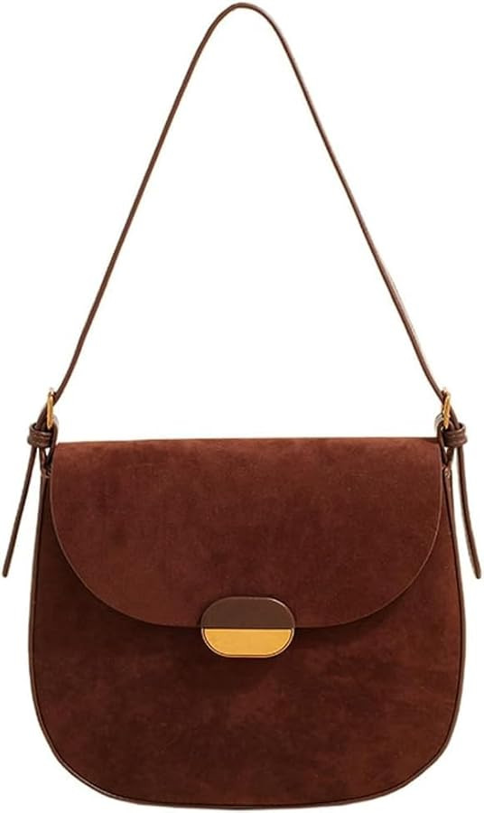 Burgundy Suede Shoulder Bags For Women Brown Suede Small Trendy Wine Crossbody Bag Saddle Suede S... | Amazon (US)