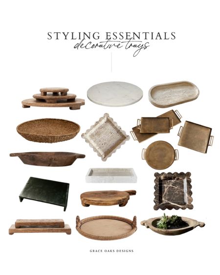styling decor essentials - decorative trays 
use for shelves, kitchen counters, bath counters, coffee table, consoles. So versatile adds a layer for decor and interest!

Amazon home decor. Home decor. Tray. Kitchen decor. Woven tray. Wicker tray. Seagrass tray. Rattan tray. Marble tray. Travertine tray. Wood tray. Brass tray. Wood riser. Black tray. Stone tray  

#LTKunder50 #LTKFind #LTKhome