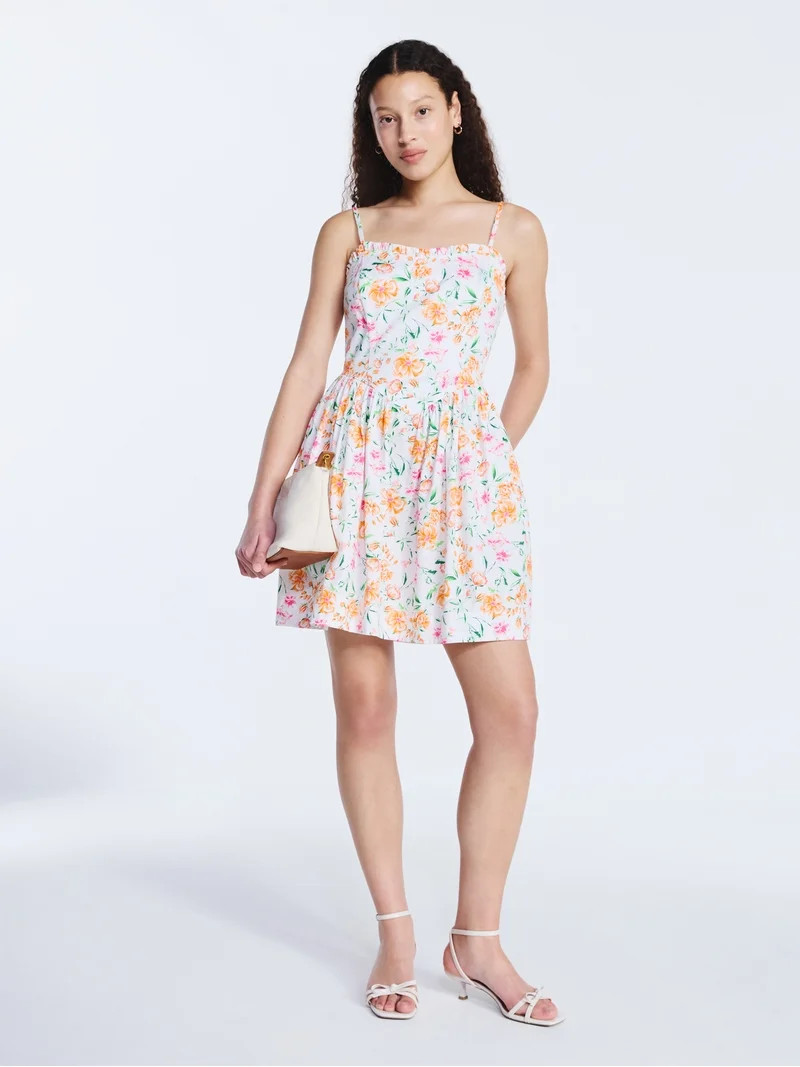 Free Assembly Women's Cotton Corset Mini Dress, Sizes XS-XXL | Walmart (US)