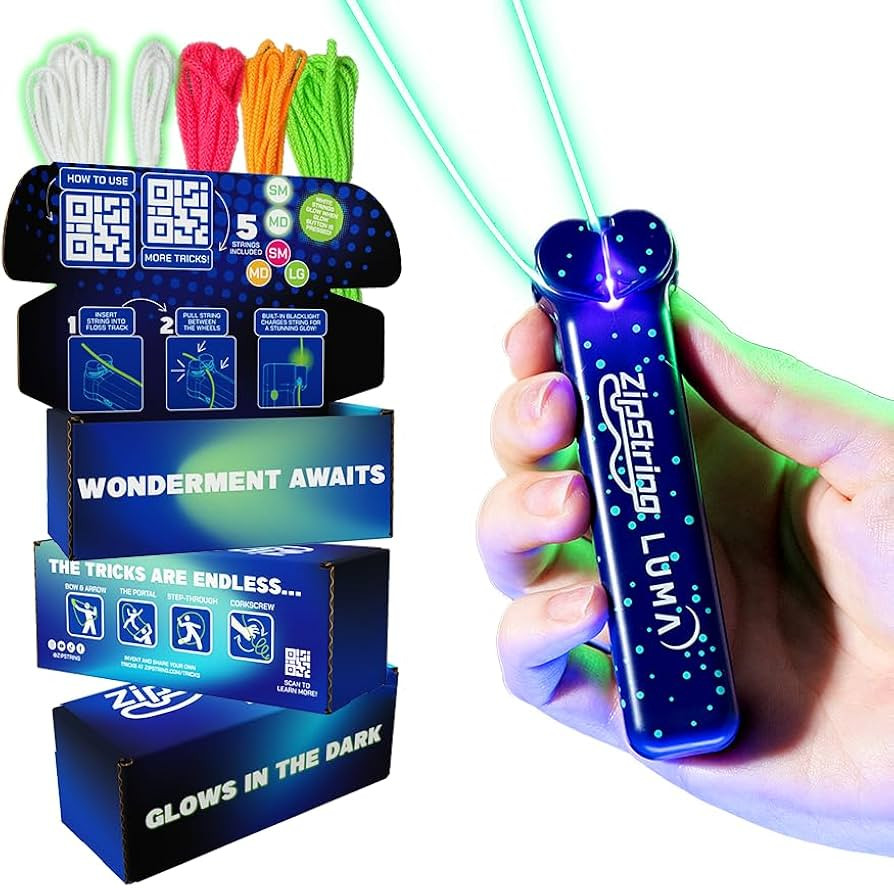 ZipString Luma - The Patented Glow-in-The-Dark Toy That Flies a Loop of String, Creates Endless S... | Amazon (US)