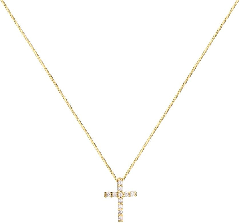 Small Cross Necklaces for Women Simulated Diamond Cross Pendant Dainty Cross Necklace Cubic Zirconia | Amazon (US)
