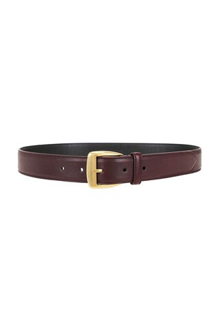 Saint Laurent Textured Leather Belt in Wine | FWRD 