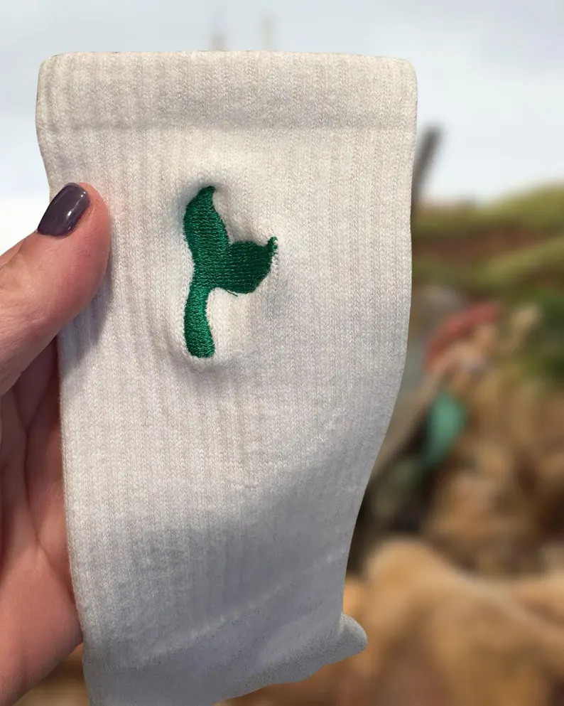 Embroidered Mermaid Tail Socks, Disney Inspired Crew Socks, USA Made - Etsy | Etsy (Global)