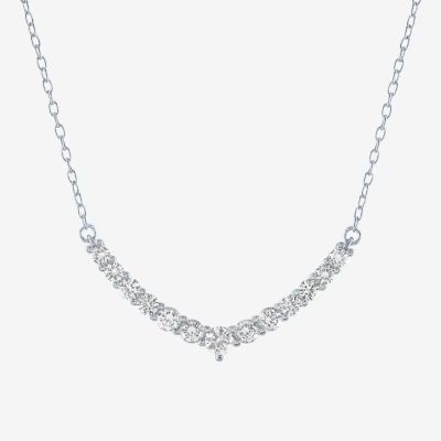 Limited Time Special! Womens Lab Created White Sapphire Sterling Silver Pendant Necklace | JCPenney