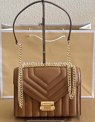NWT Michael Kors Whitney Medium Flap Chain Shoulder Bag Brown New With Tags | eBay US