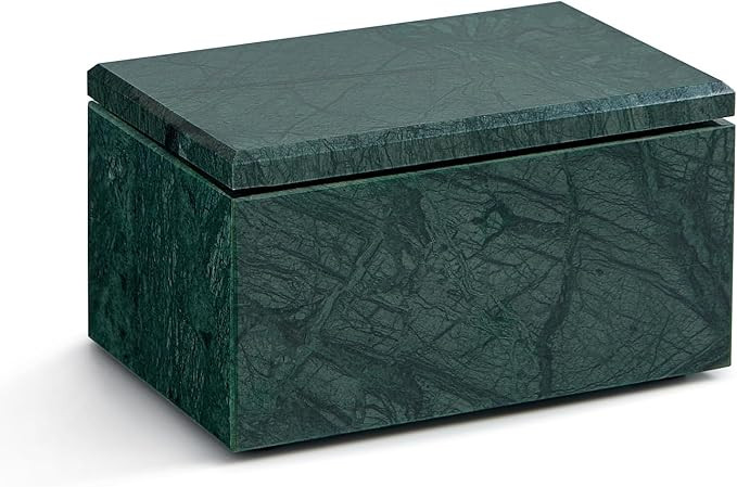 Natural Marble Storage Box with Lid, Rectangular Organizer for Jewelry | Amazon (US)
