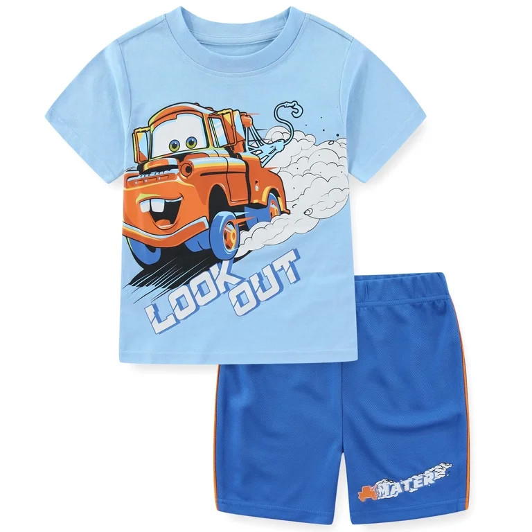Disney Cars Tow Mater Short Sleeve T-Shirt and Mesh Short Set (Boys), 2 Piece Set, Sizes 2T-7 | Walmart (US)