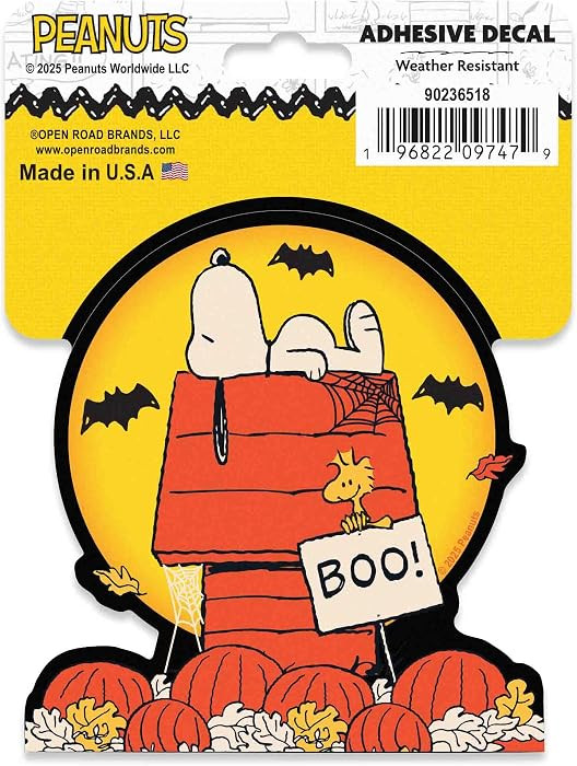 Peanuts Snoopy Haunted House Adhesive Vinyl Decal | Amazon (US)