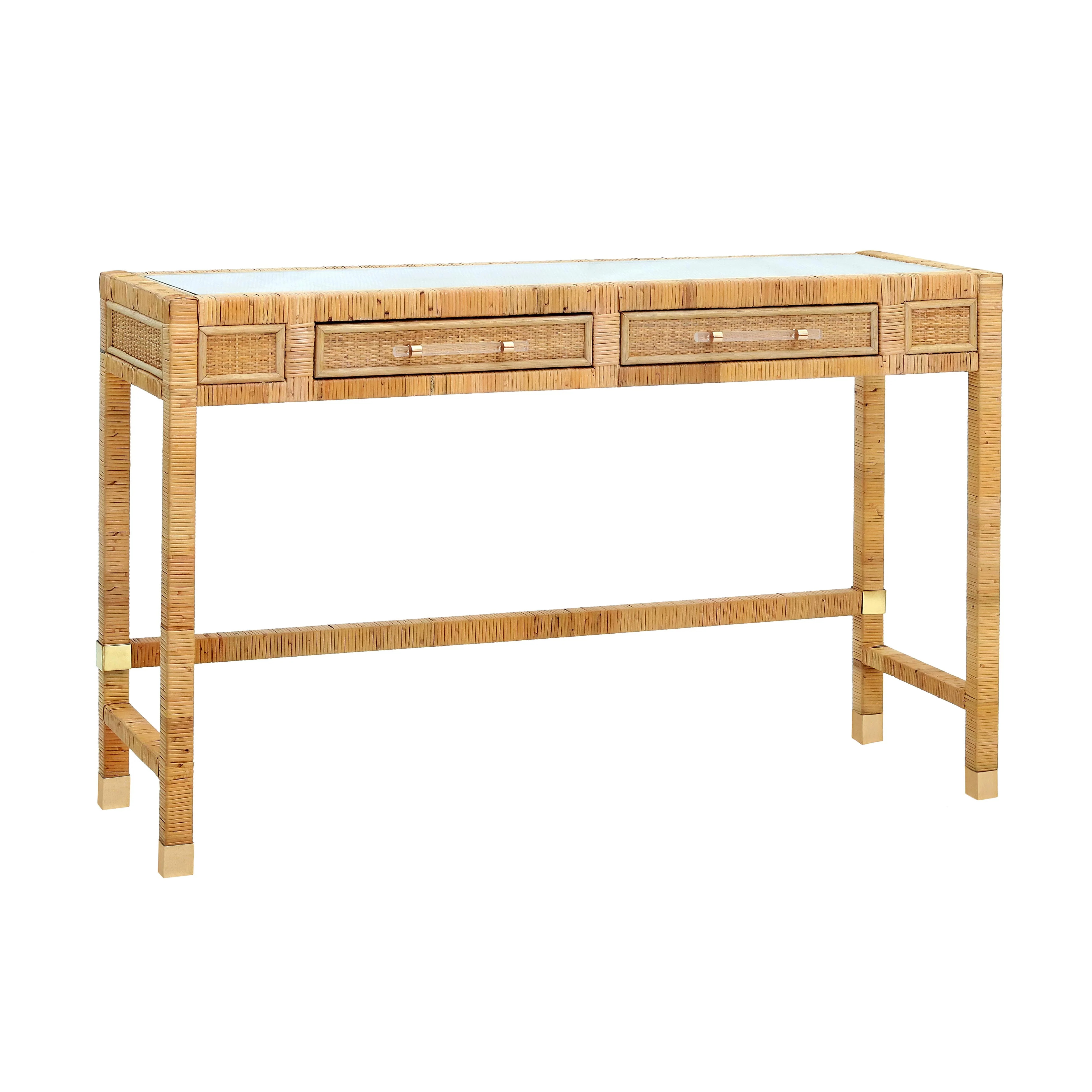 Amara 47" Woven Rattan Desk | TOV Furniture
