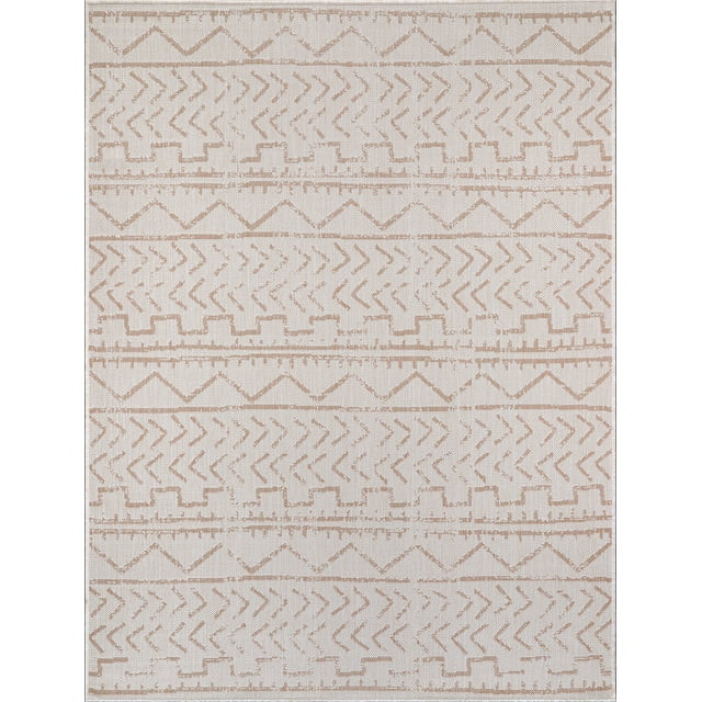 Beverly Rug Outdoor Rug 5' x 7' Patio, Porch, Garden Beige and White | Walmart (US)