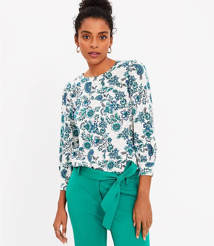 Garden Puff Sleeve Sweatshirt | LOFT