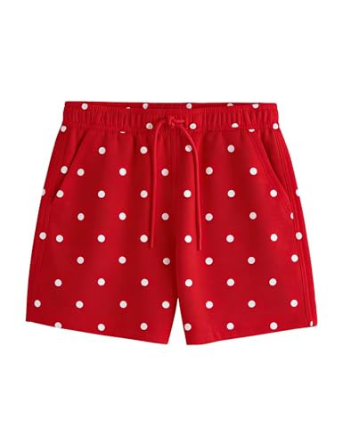HOCANDY Womens Polka Dot Shorts Drawstring Elastic High Waist Lounge Workout Sweat Shorts with Pockets | Amazon (US)
