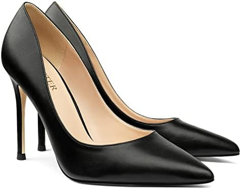 COLETER Women's 4 Inch Pumps Pointy Toe Wedding Dress Shoes Slip on Stiletto Pumps | Amazon (US)