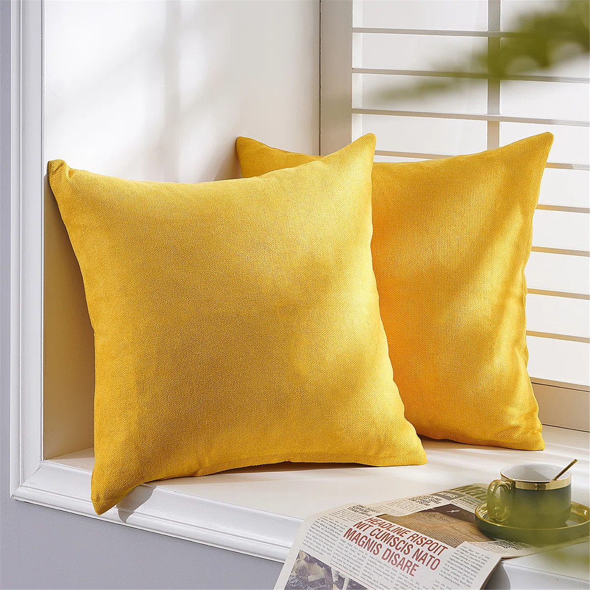 Square Chenille Pillow Cover (Set of 2) | Wayfair North America