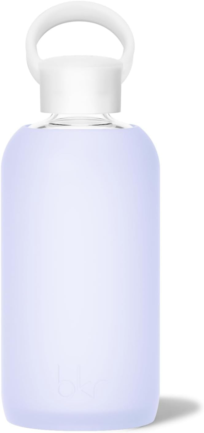 bkr - Little Smooth - Reusable Glass Water Bottle - 16oz - Fits in Cup Holder - Leakproof, Travel... | Amazon (US)