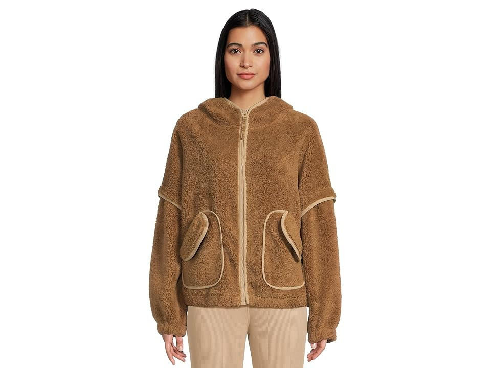 UGG Mariella Uggfluff Zip Hoodie Women's Sweatshirt Chestnut : LG, Fleece/Polyester | Zappos