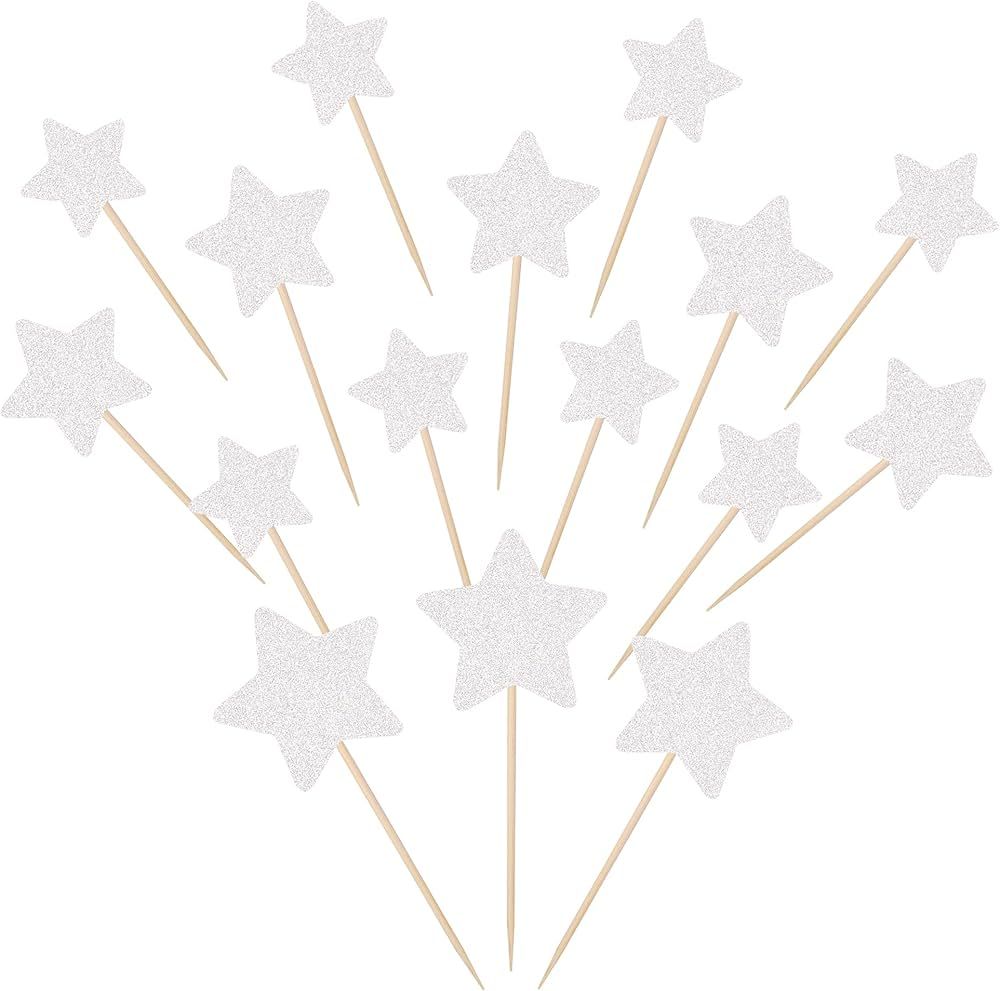 30 PCS Little Star Cupcake Toppers Glitter Twinkle Star Cupcake Picks Wedding Engagement Baby Shower | Amazon (US)