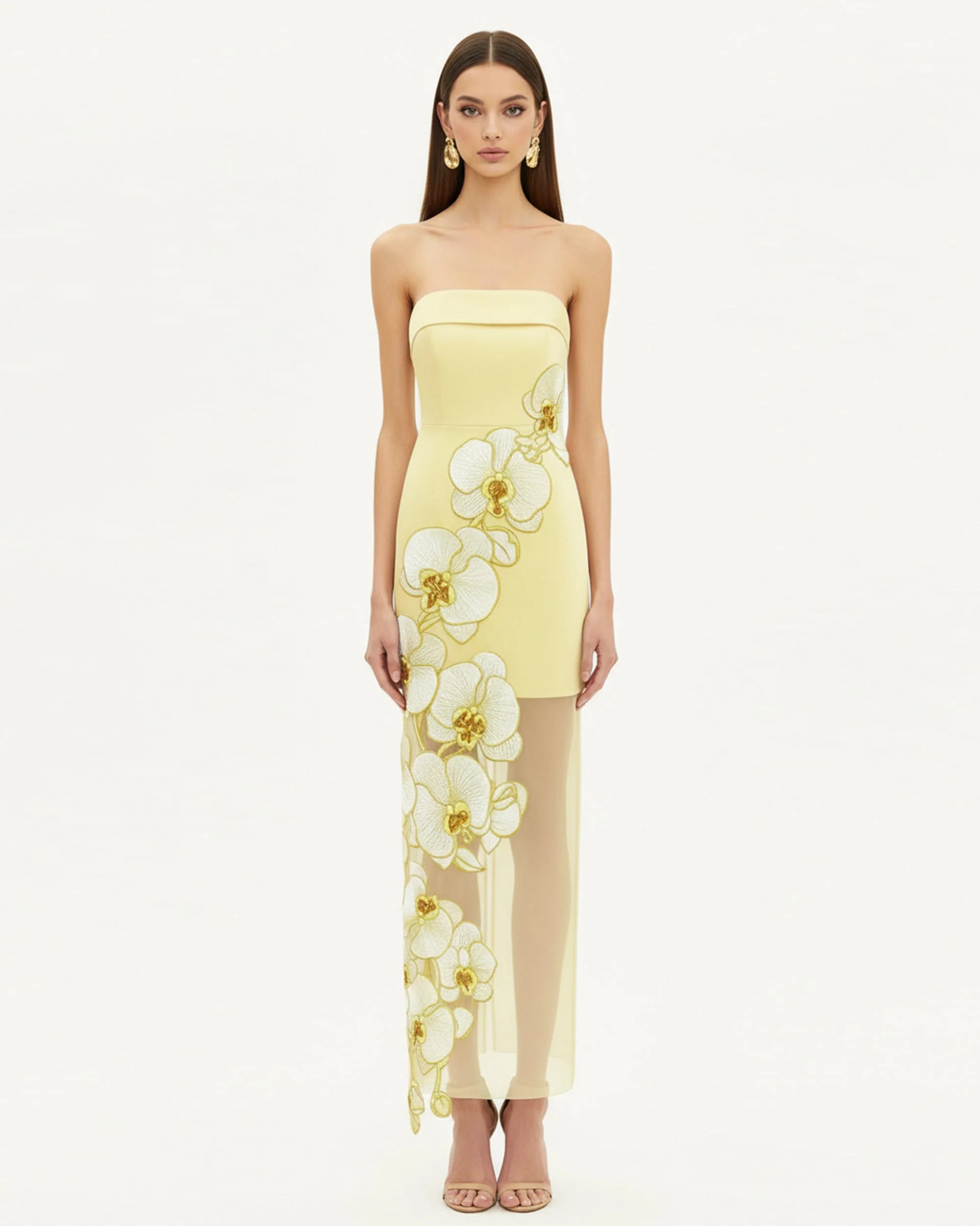 Orchid Embroidered Dress - Yellow | JW PEI US