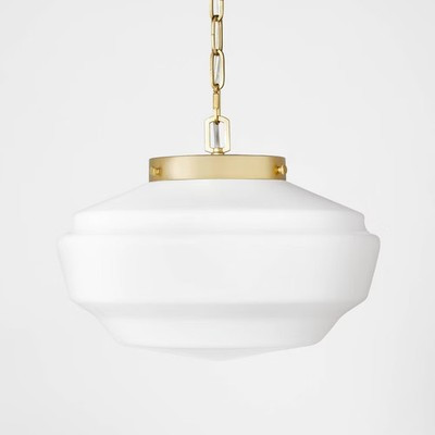 Milk Glass Adjustable Pendant Ceiling Light Brass Finish - Hearth & Hand | eBay US