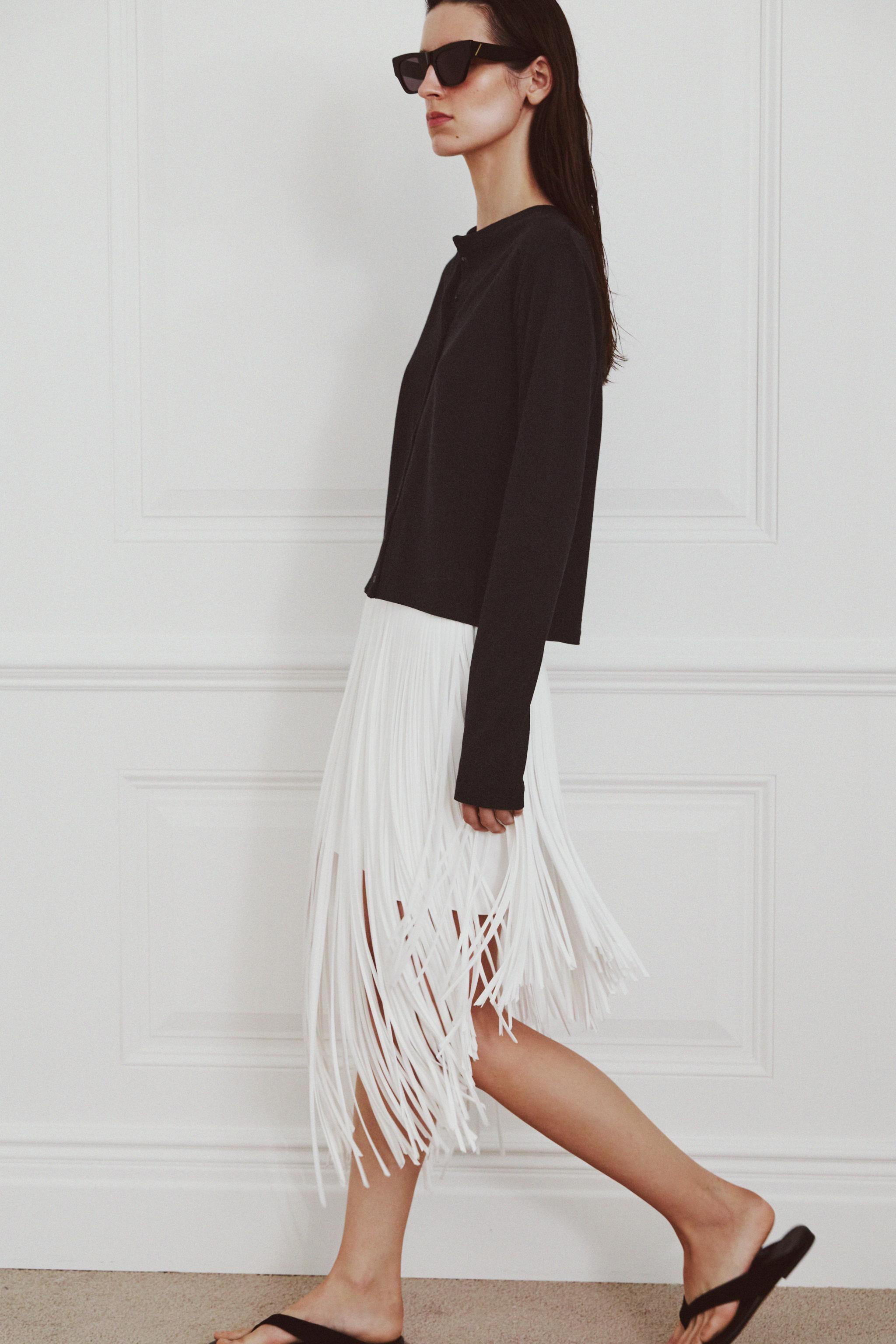 ZW COLLECTION ASYMMETRIC FRINGE SKIRT | Zara Canada