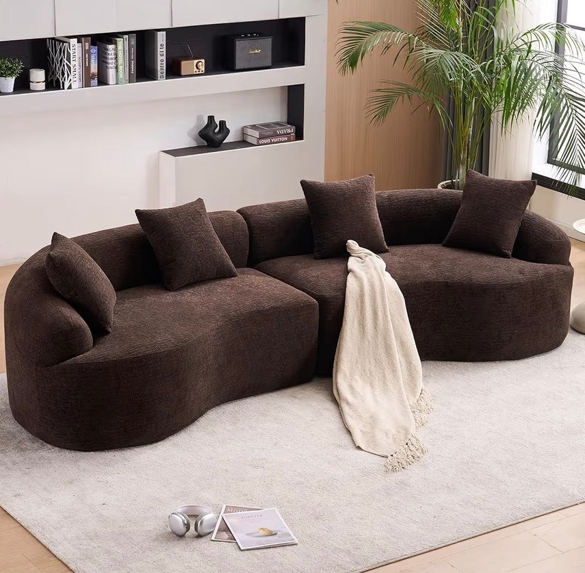 Modern Curved Sofa Sectional, Arc 4-Seater Foam Couch Compressed in-a-Box, Boneless Cloud Couch with Extra-Deep-Wide Seats in Comfortable Chenille, No Assembly, Brown #couch #livingroomfurniture #homefurniture #browncouch

#LTKHome