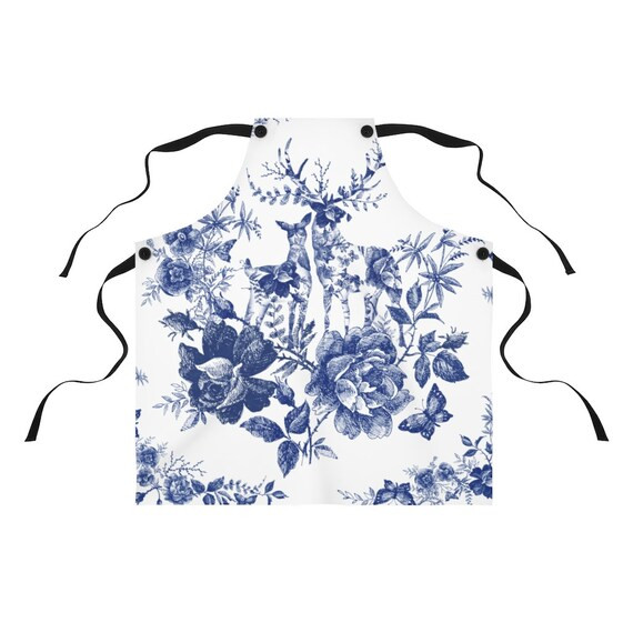 Chinoiserie Deer Apron |  Baking | Cookies | Gift | Kitchen Style | Home | Fashion | Cooking | Ba... | Etsy (UK)