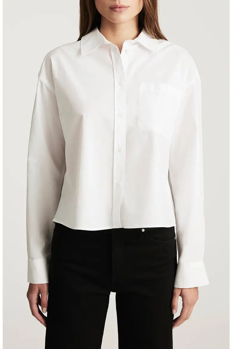 Long Sleeve Crop Cotton Button-Up Shirt (Women) | Nordstrom | Nordstrom