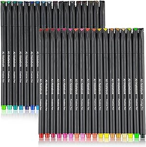 ai-natebok 36 Colored Fineliner Pens Fine Tip Pens Porous Fineliner Color Pens for Journal Planne... | Amazon (US)