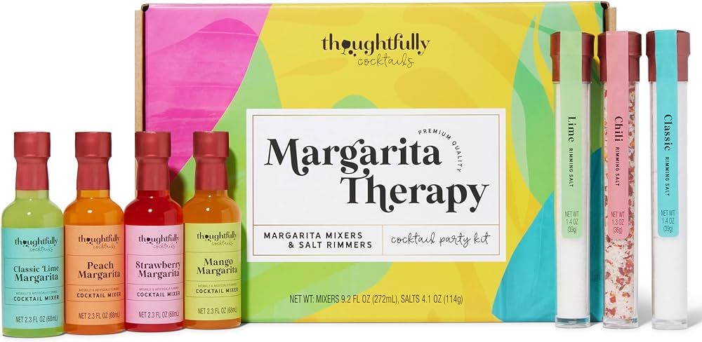 Thoughtfully Cocktails, Margarita Cocktail Therapy Gift Set, Pre-Measured Single Serve Mixers, In... | Amazon (US)