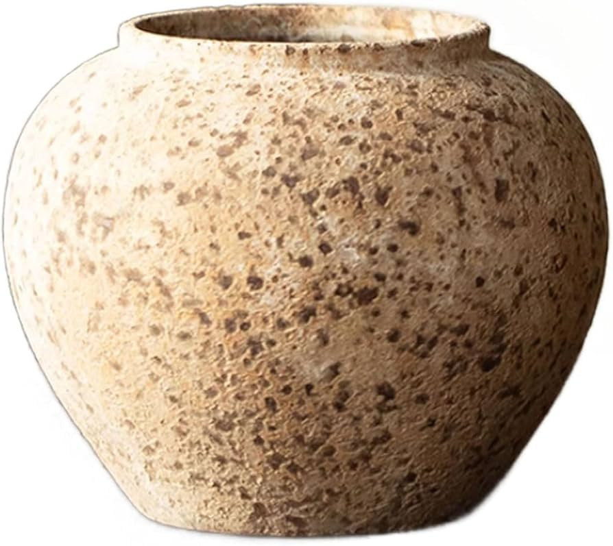 Aimeryup Handmade Vase Rough Ceramic Pottery Jar Big Belly Large Ornament Decor Flower Arrangemen... | Amazon (US)