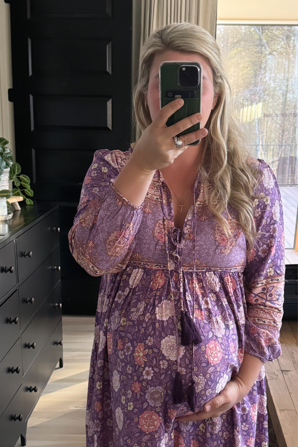 Comfy house dress that works for third trimester of pregnancy. 

#LTKbump