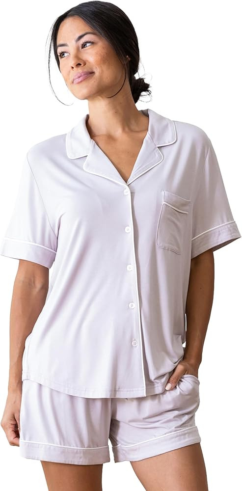 Cozy Earth Women’s Short Sleeve Pajama Set - Relaxed Fit with Adjustable Waistband & Side Pocke... | Amazon (US)