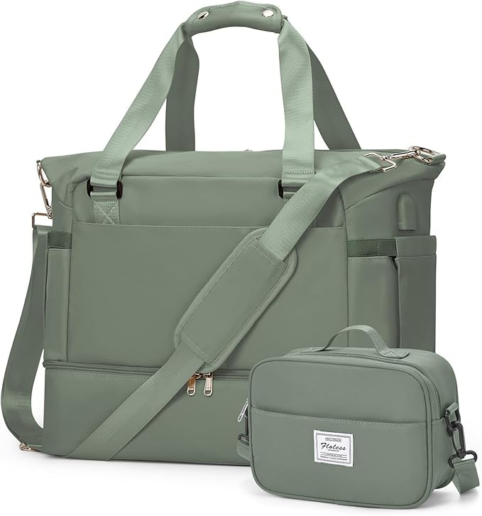 Weekender Bags for Women, Travel Duffel with Shoe Compartment USB Charging, Carry On Gym Duffle B... | Amazon (US)