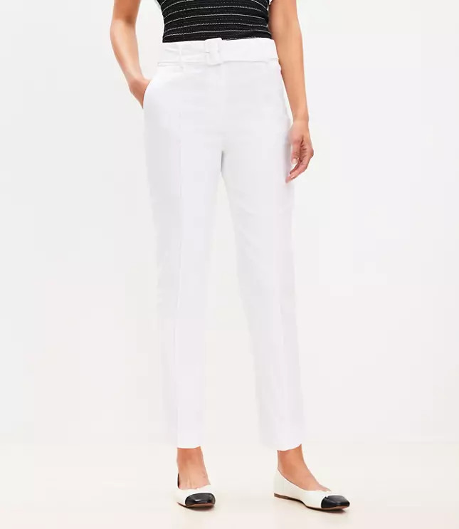 Peyton Trouser Pants in Linen Blend | LOFT