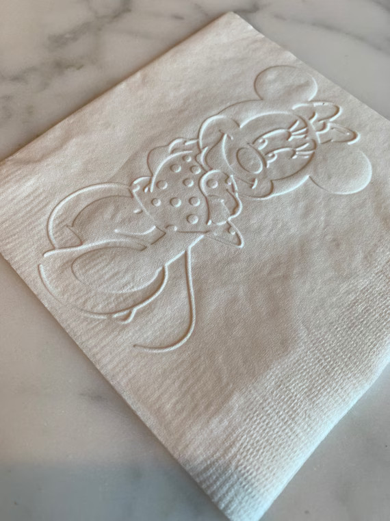 Minnie Mouse Hand Embossed Cocktail/dessert/beverage Napkin - Etsy | Etsy (US)