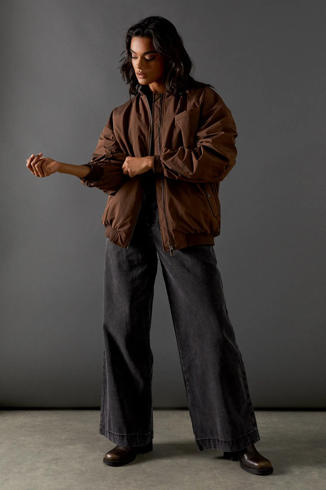 Jackets & Coats | Ruched Detail Zip Through Bomber | Warehouse | Debenhams UK