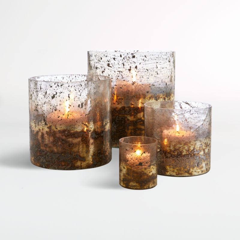Sona Glass Hurricane Candle Holders | Crate and Barrel | Crate & Barrel