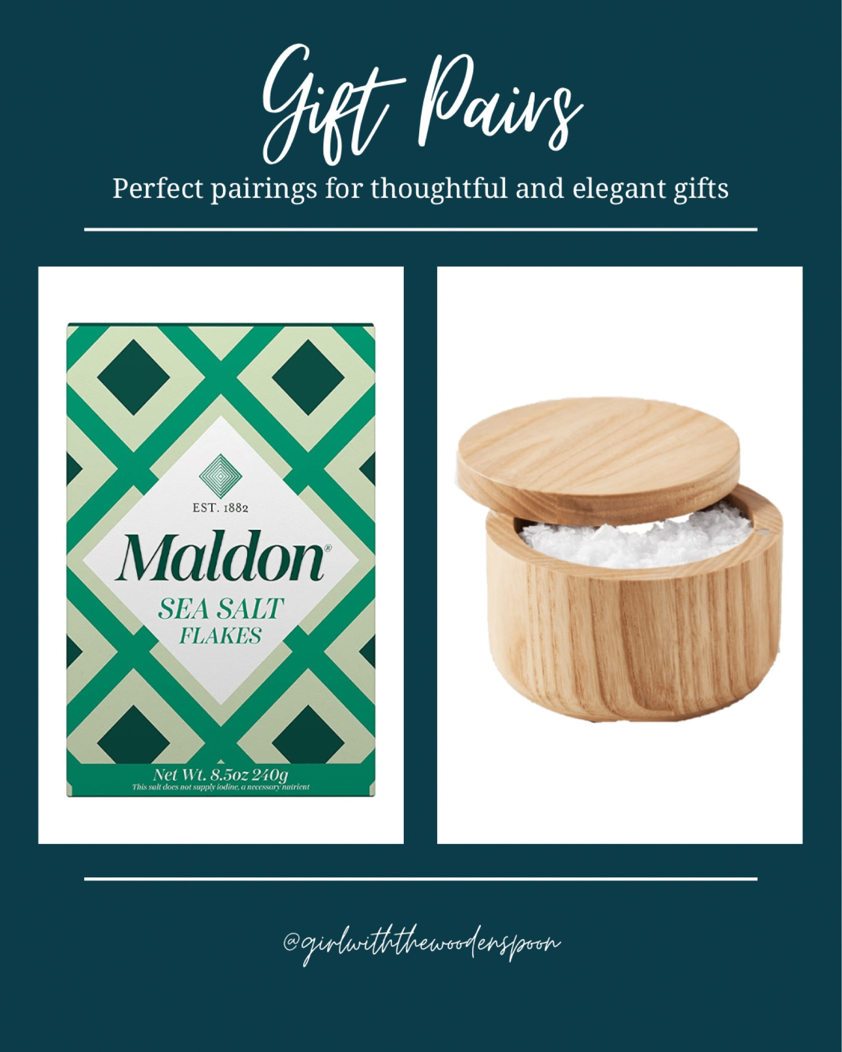 Next up for a gift pair: Maldon finishing sea salt and a gorgeous salt cellar! Classy, useful, and gorgeous. Who wouldn’t be glad to receive this?

#LTKGiftGuide #LTKhome #LTKunder100