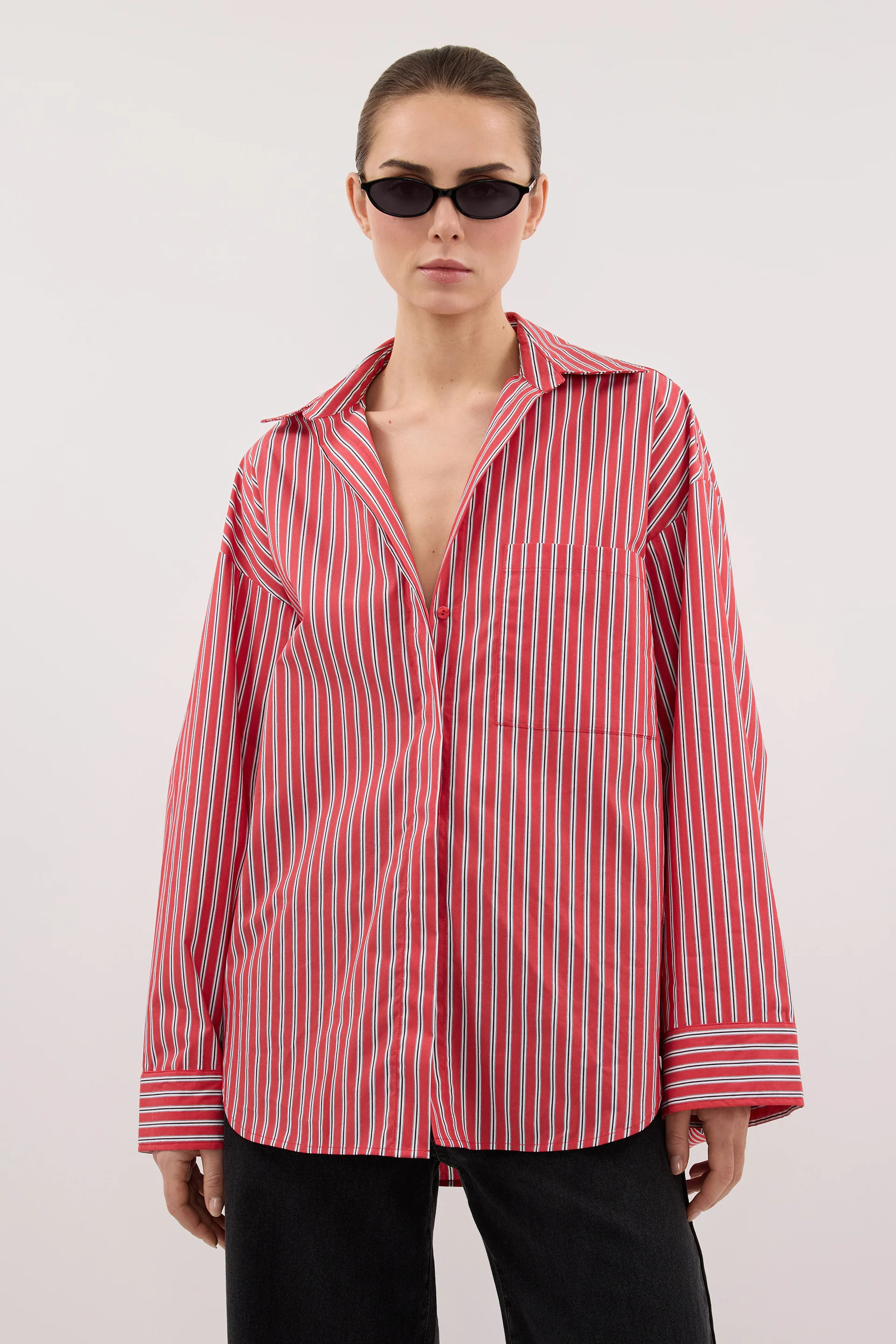 MISHA RED STRIPE SHIRT | DISSH