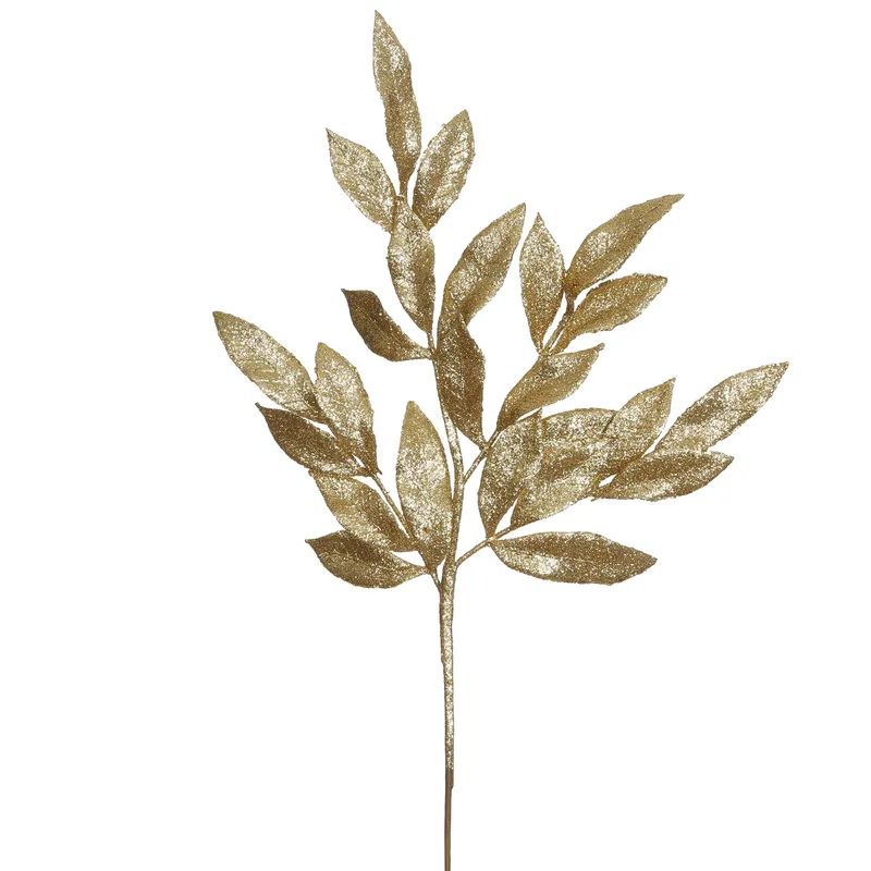 Glitter Bay Leaf Artificial Christmas Spray Stem Pick | Wayfair North America