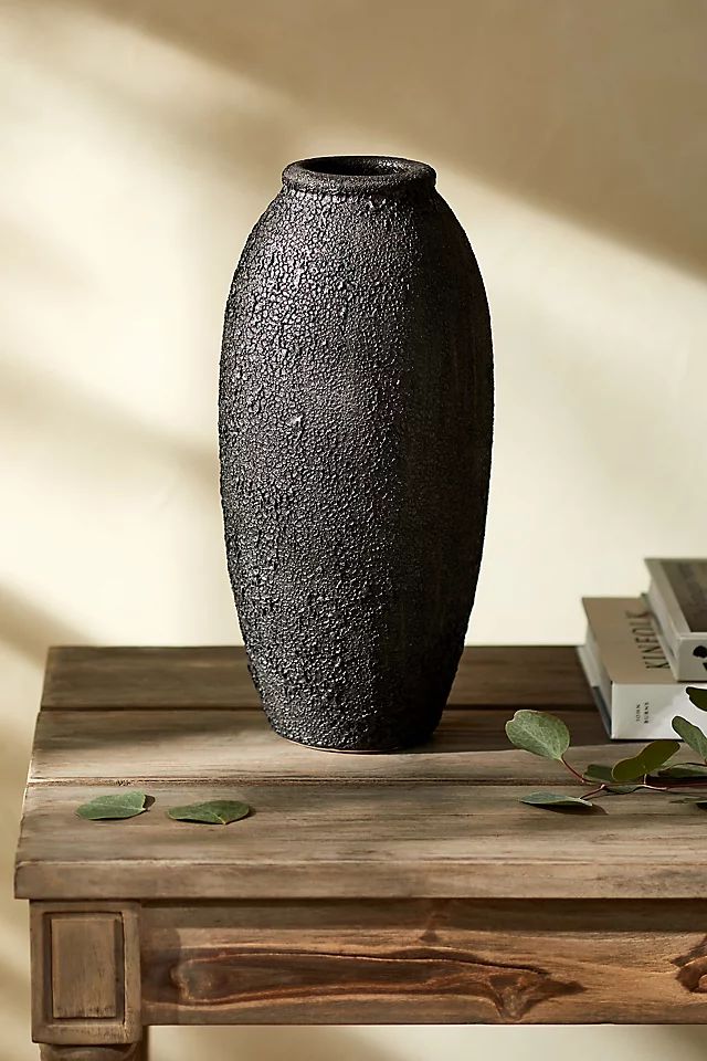 Textured Black Vase | Anthropologie (US)