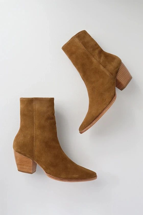 Caty Fawn Suede Leather Mid-Calf Boots | Lulus (US)