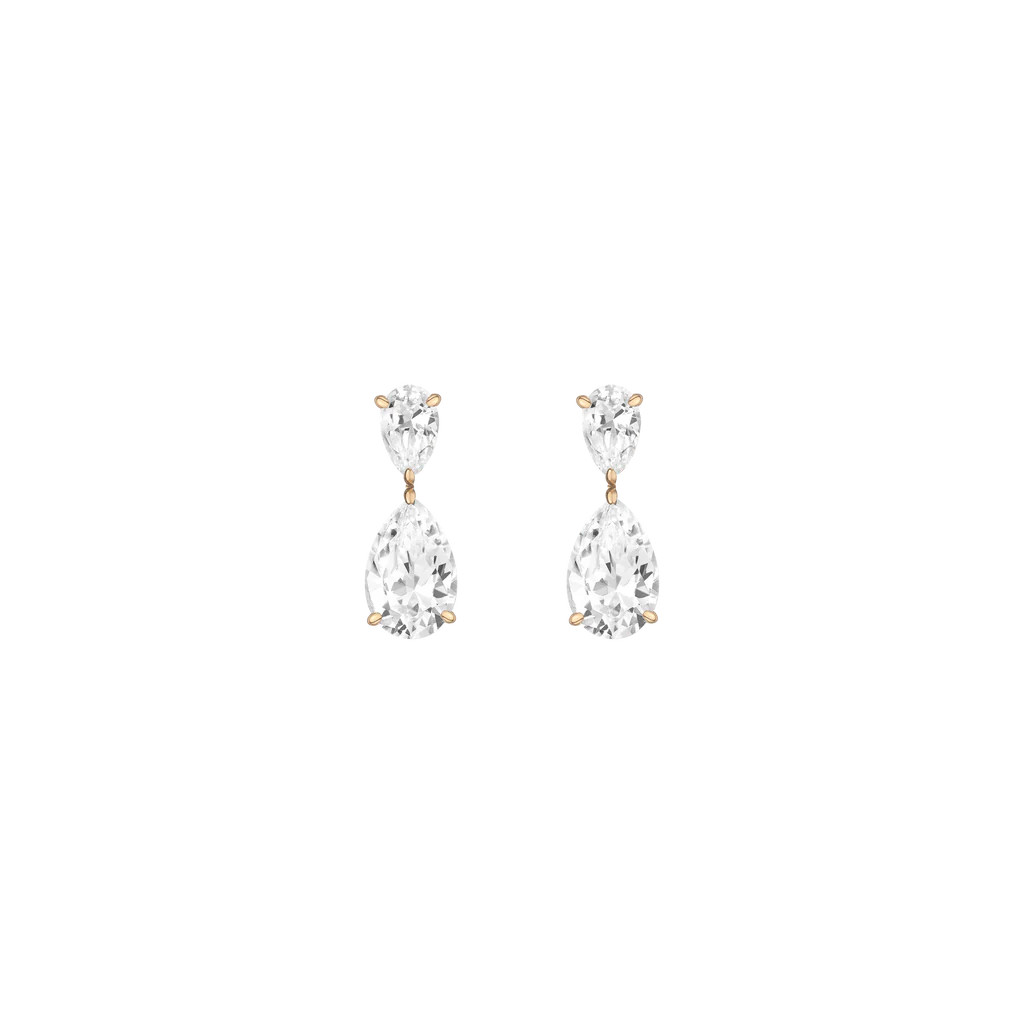 White Sapphire Pear Drop Earrings | AUrate New York