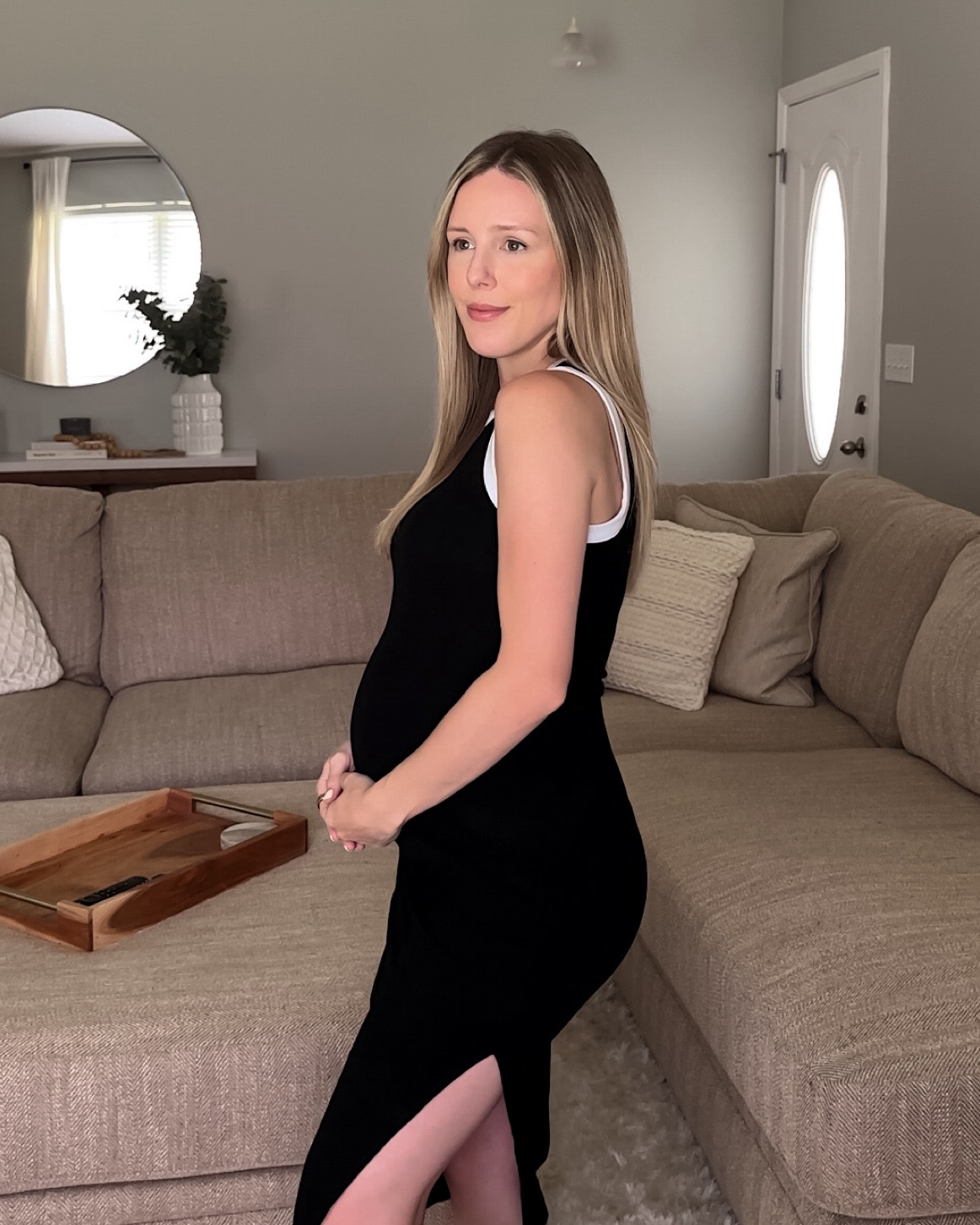 Non-maternity bump-friendly dress from Amazon. I’m wearing a size small. 

#LTKFindsUnder50 #LTKStyleTip #LTKBump