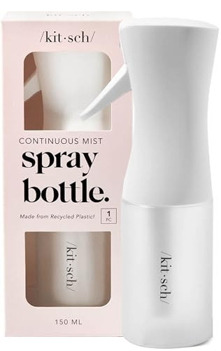 Kitsch Continuous Spray Bottle for Hair – Fine Mist Water Mister & Water Spray Bottle – Recycled Hair Spray Bottle – Spray Bottles for Cleaning, Styling, Plants & More – White, 150ml | Amazon (US)