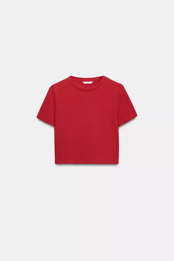 CROPPED SHORT SLEEVE T-SHIRT | Zara UK