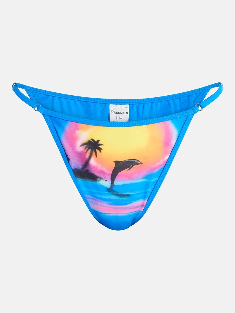 No Boundaries Blue Dolphin Bikini Swim Bottoms, Women's XXS-XXL | Walmart (US)