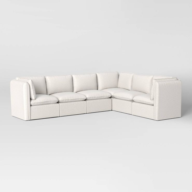6pc Haven French Seam Modular Sectional Cream - Threshold™ | Target