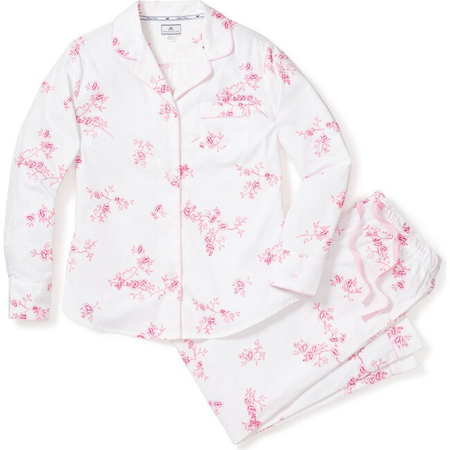 Petite Plume | Women's Floral Pajama Set, English Rose (White Prints, Size X-Large) - Mommy & Me Collection | Maisonette | Maisonette