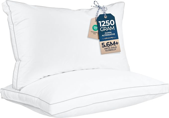 Utopia Bedding Bed Pillows for Sleeping King Size (White), Set of 2, Soft & Fluffy Pillow with Do... | Amazon (US)